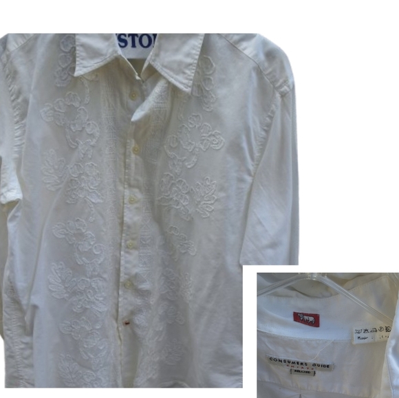 Consumers Union  UnisexVintage Crewel Button Down.L - Picture 4 of 11